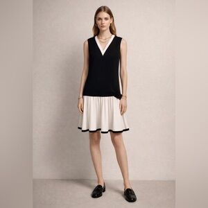 Vintage Custom Made Pleated Belted Mini Dress Classic Preppy Prep Royal